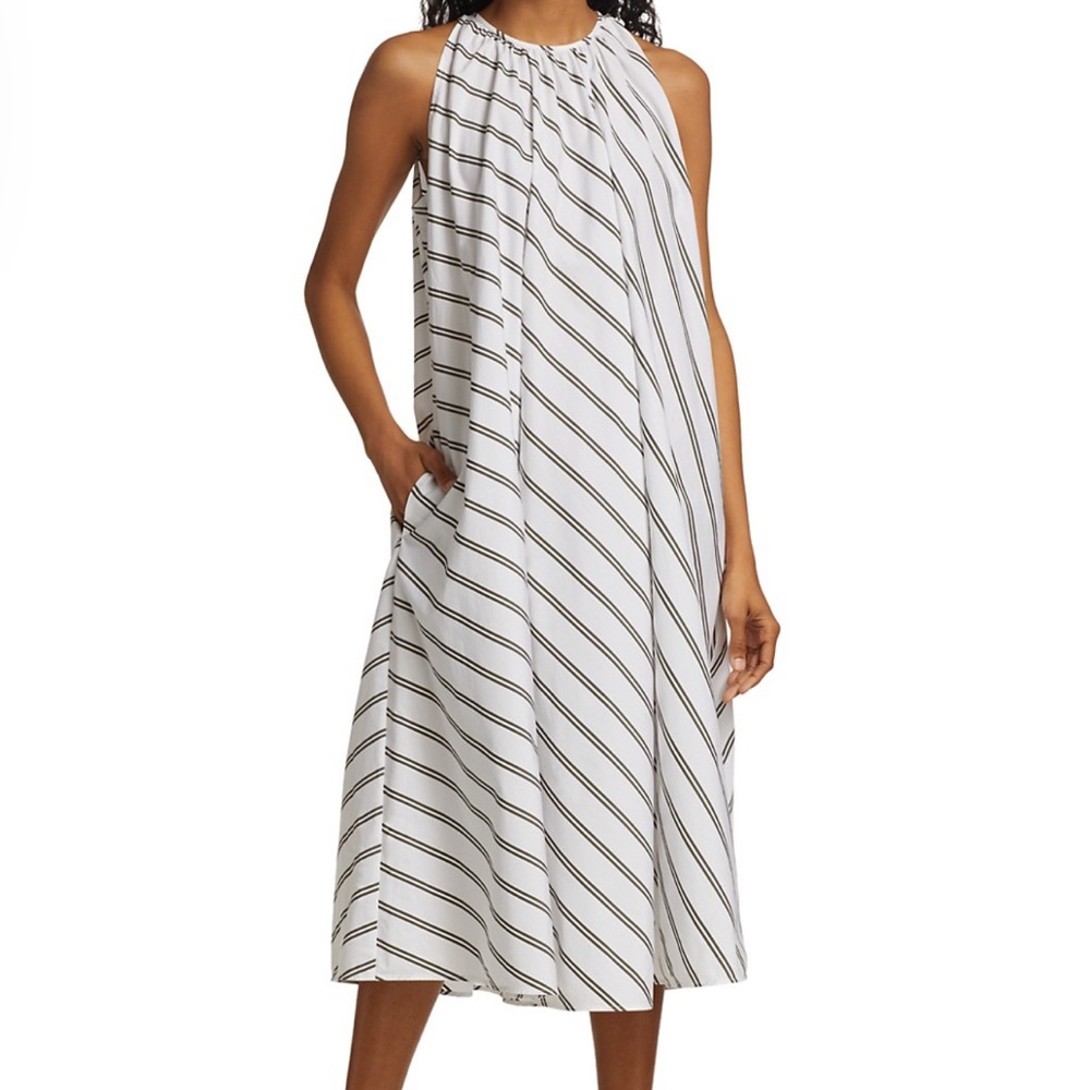 SOLD! $895 Retail MAXMARA label-cut Vischio Bias-Stripe Dress Size: IT42 US6/8 - Picture 8 of 16